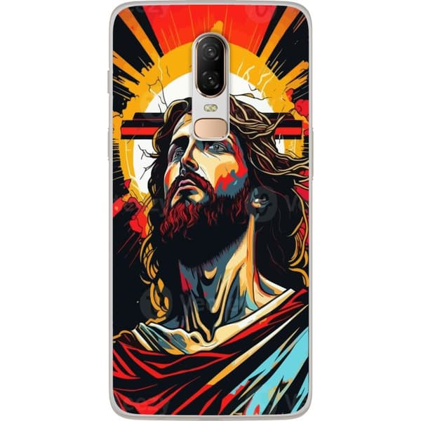OnePlus 6 Genomskinligt Skal Jesus & Kort – religiöst motiv med djup symbolik
