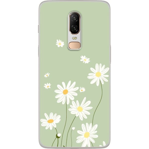 OnePlus 6 Genomskinligt Skal Prästkragar – blommigt mönster i svensk sommarstil