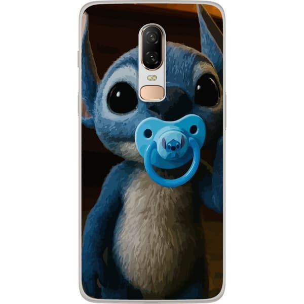 OnePlus 6 Gennemsigtig cover Stitch & Napp - babytema med sød karakter