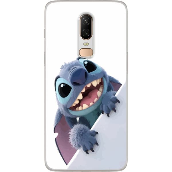 OnePlus 6 Genomskinligt Skal Happy Stitch – glad figur med charmig uttryck