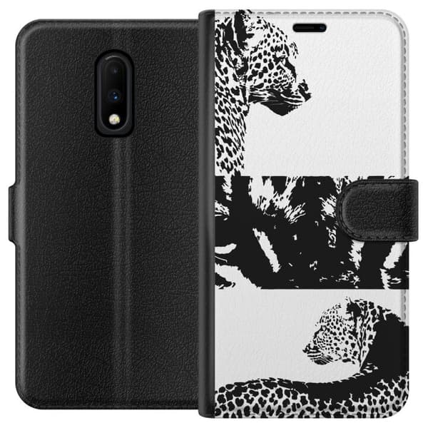 OnePlus 7 Lompakkokotelo Leopard Faces