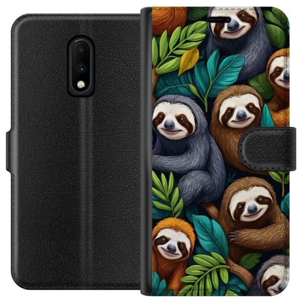 OnePlus 7 Lommeboketui Sengångarstil - avslappet motiv med søt dovendyr