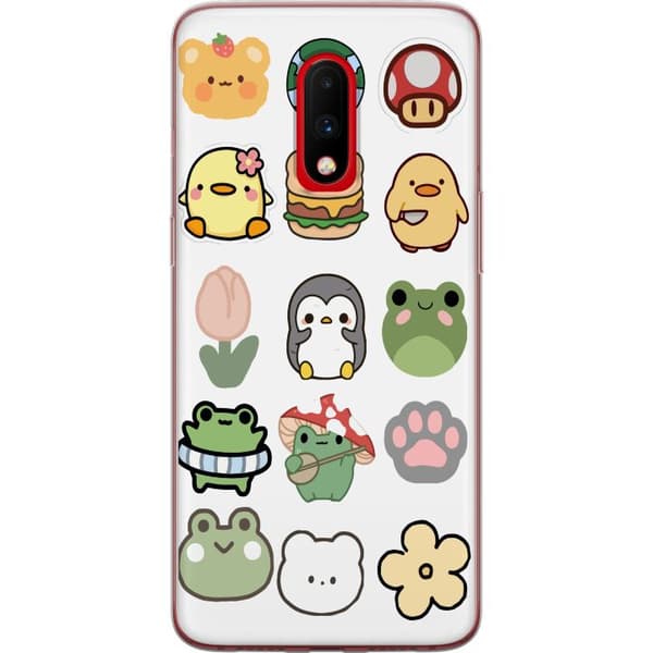 OnePlus 7 Gjennomsiktig deksel Kawaii Friends