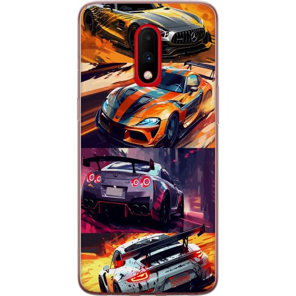 OnePlus 7 Läpinäkyvä kuori Ralli kuume - vauhdikas teema ralliautoilla