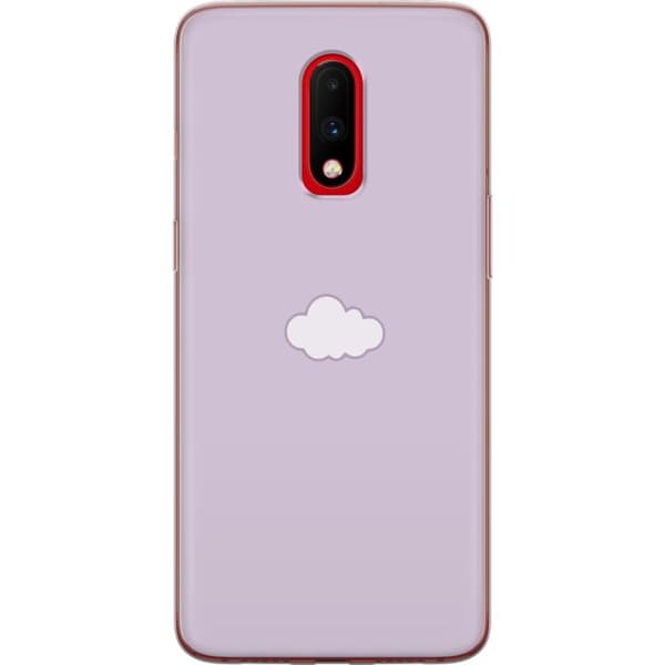 OnePlus 7 Genomskinligt Skal Lila Moln – minimalistiskt moln på lila bakgrund