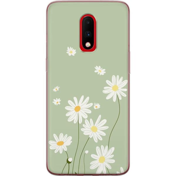 OnePlus 7 Gjennomsiktig deksel Prestekrager - blomstrete mønster i svensk sommerstil