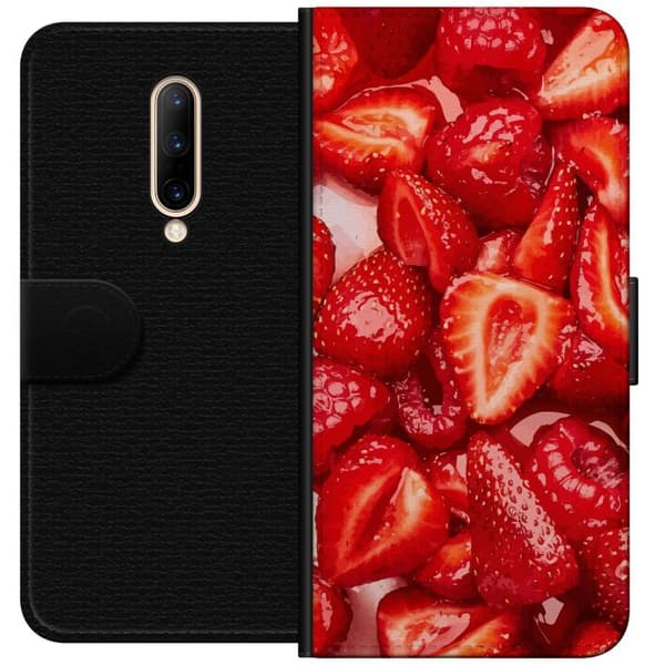 OnePlus 7 Pro Plånboksfodral Jordgubbsmönster – sött motiv med sommarkänsla