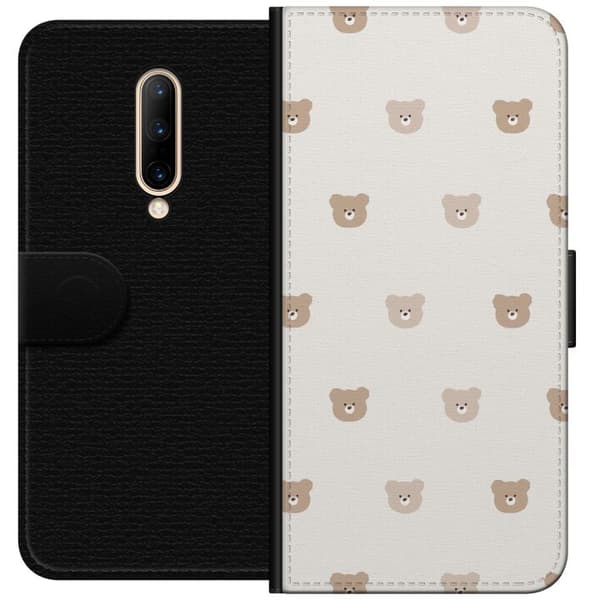 OnePlus 7 Pro Lommeboketui Teddybakgrunn - søte teddybjørner mot en myk bakgrunn