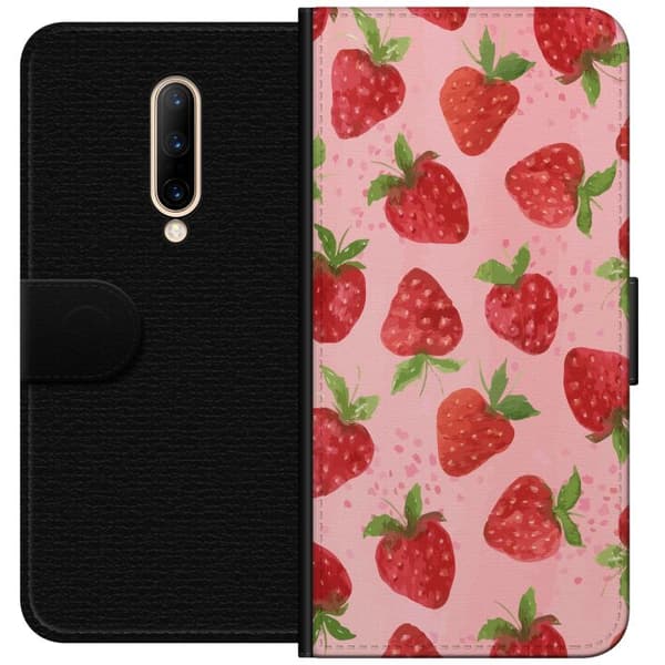 OnePlus 7 Pro Lompakkokotelo Mansikkahaaveet - Retrot tyyli mansikkakuviointi