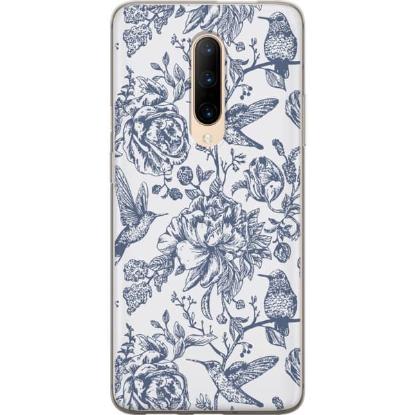 OnePlus 7 Pro Läpinäkyvä kuori Kukat & Linnut - Romanttinen Vintage-tyylinen Kuviointi