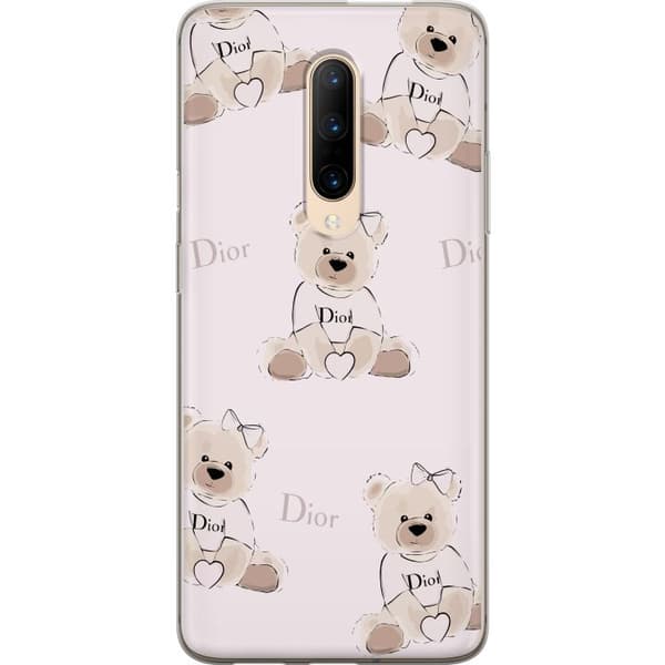OnePlus 7 Pro Gjennomsiktig deksel Teddy Dior Vibes - luksuriøs teddybjørn i motestil