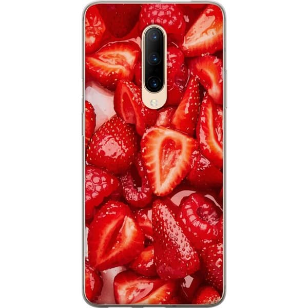 OnePlus 7 Pro Gjennomsiktig deksel Jordbærmønster - søtt motiv med sommerfølelse