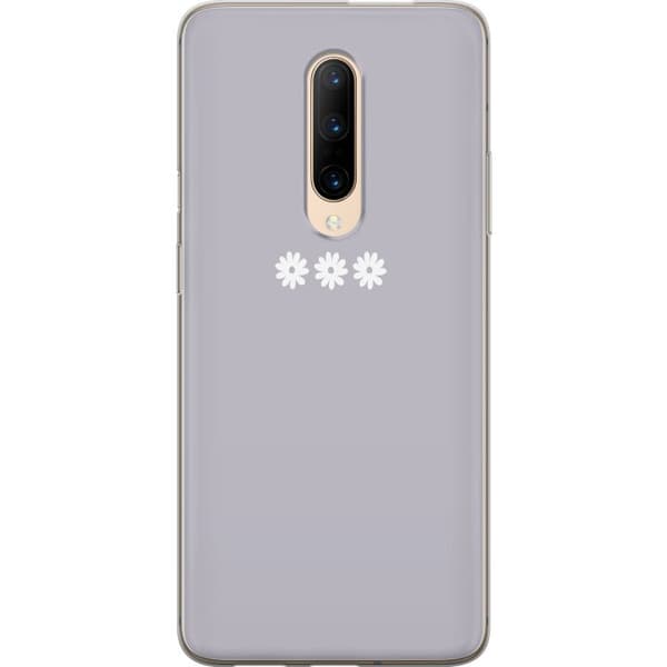 OnePlus 7 Pro Gjennomsiktig deksel Lilla Blomminimalisme - stilig blomstermotiv på lilla bakgrunn