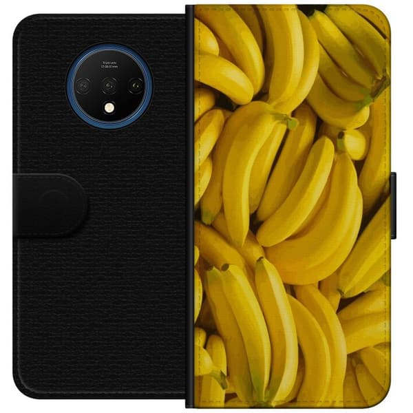 OnePlus 7T Tegnebogsetui Banan mønster