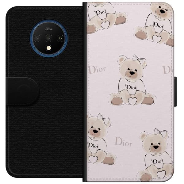 OnePlus 7T Lommeboketui Teddy Dior Vibes - luksuriøs teddybjørn i motestil
