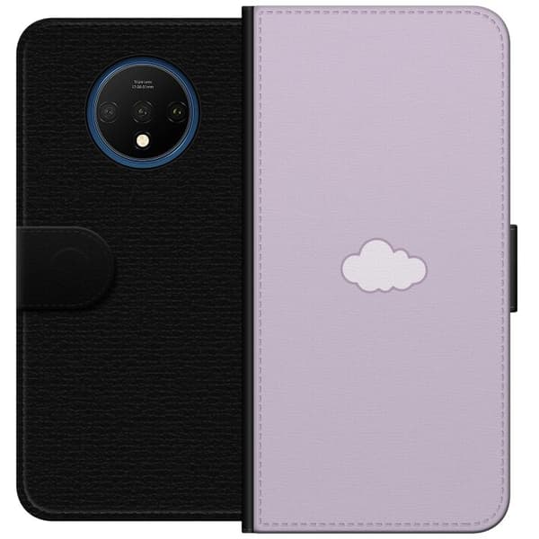 OnePlus 7T Tegnebogsetui Lilla Sky - minimalistisk sky på lilla baggrund