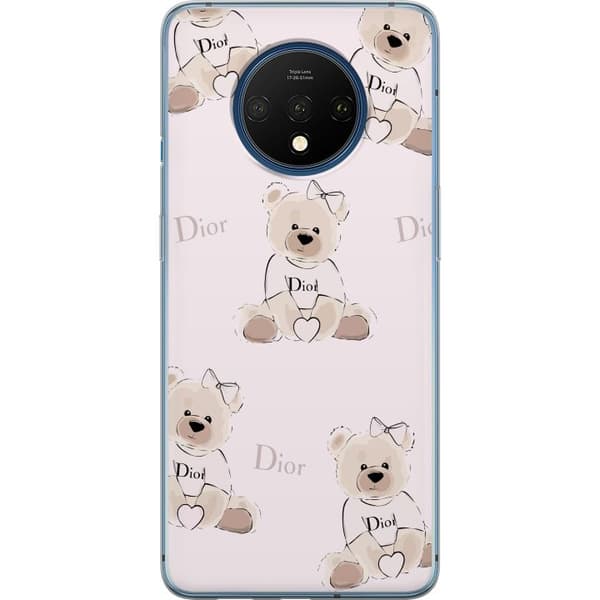 OnePlus 7T Gennemsigtig cover Teddy Dior Vibes - luksuriøs bamse i modetil