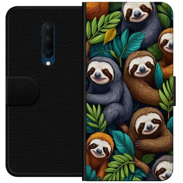 OnePlus 7T Pro Lompakkokotelo Sengångarstil - rentoutunut muotoilu söpöllä laiskiaalla