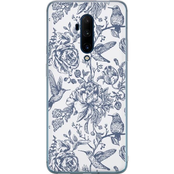 OnePlus 7T Pro Läpinäkyvä kuori Kukat & Linnut - Romanttinen Vintage-tyylinen Kuviointi