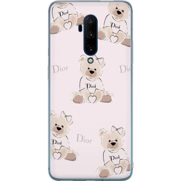 OnePlus 7T Pro Gennemsigtig cover Teddy Dior Vibes - luksuriøs bamse i modetil