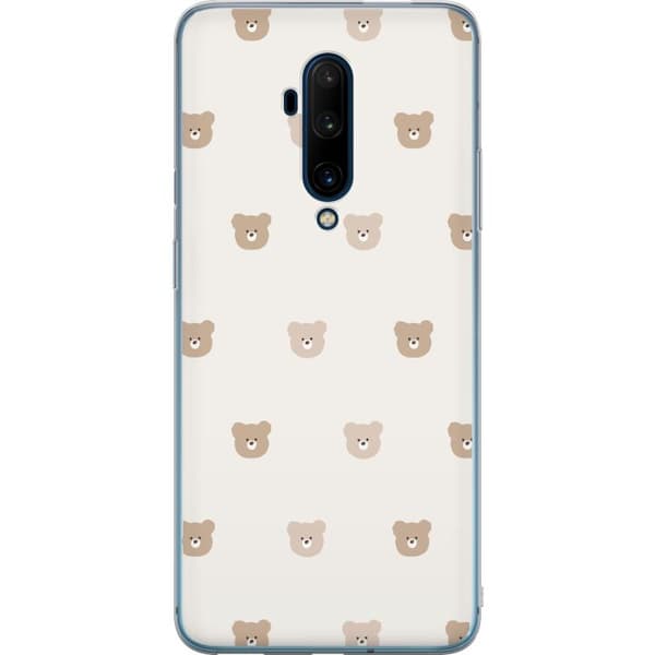 OnePlus 7T Pro Läpinäkyvä kuori Teddy-tausta - söpöt teddykarhut pehmeällä taustalla