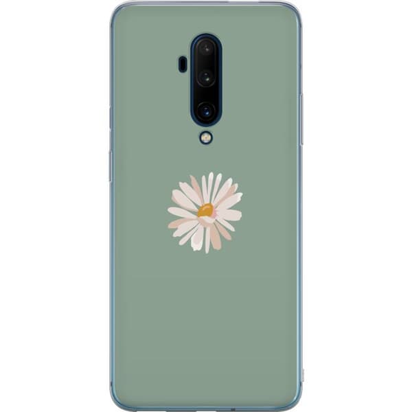 OnePlus 7T Pro Läpinäkyvä kuori Vihreä Minimalikukka - tyylikäs kukka vihreällä taustalla