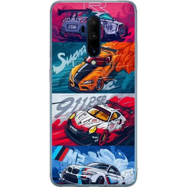 OnePlus 7T Pro Gennemsigtig cover Hurtige Biler - Tegnet Mønster med Action