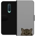 Miniatyrbilde 1 av 3: OnePlus 8 Lommeboketui Grå Kattblikk - stilren katte design med grå bakgrunn