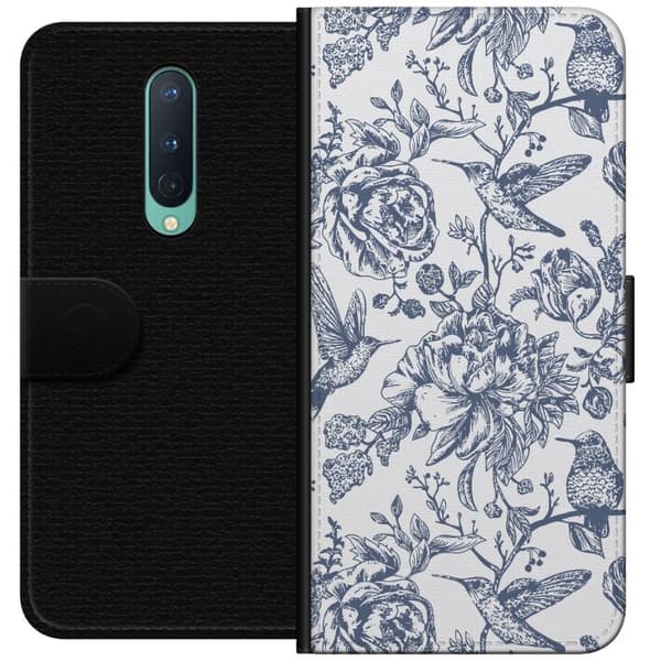 OnePlus 8 Lommeboketui Blomster & Fugler - Romantiskt Vintage-stil Mønster