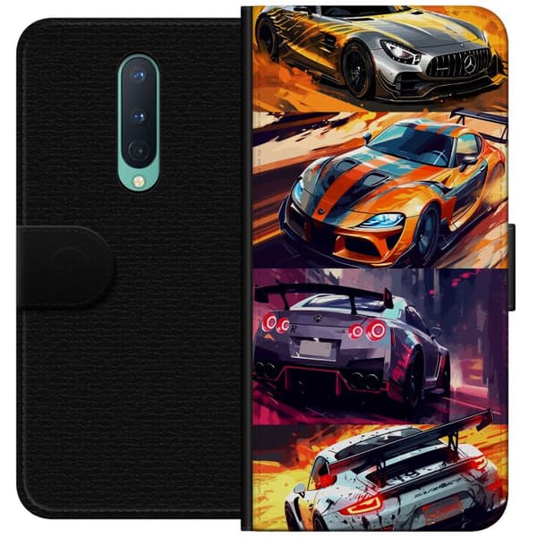 OnePlus 8 Lompakkokotelo Ralli kuume - vauhdikas teema ralliautoilla