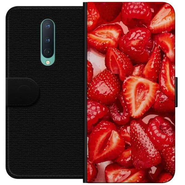 OnePlus 8 Lommeboketui Jordbærmønster - søtt motiv med sommerfølelse