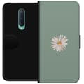 Pikkukuva 1 / 3: OnePlus 8 Lompakkokotelo Vihreä Minimalikukka - tyylikäs kukka vihreällä taustalla