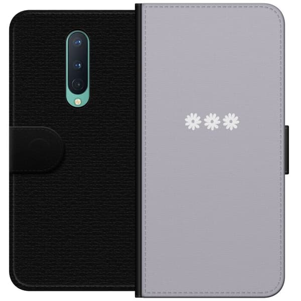 OnePlus 8 Lompakkokotelo Lila Blomminimalismi - tyylikäs kukkakuva lila taustalla