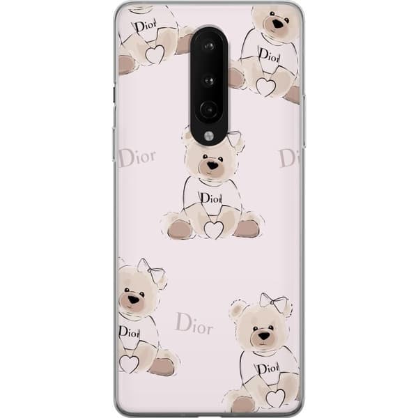 OnePlus 8 Gjennomsiktig deksel Teddy Dior Vibes - luksuriøs teddybjørn i motestil