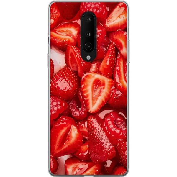 OnePlus 8 Gennemsigtig cover Jordbærmønster - sødt motiv med sommerstemning