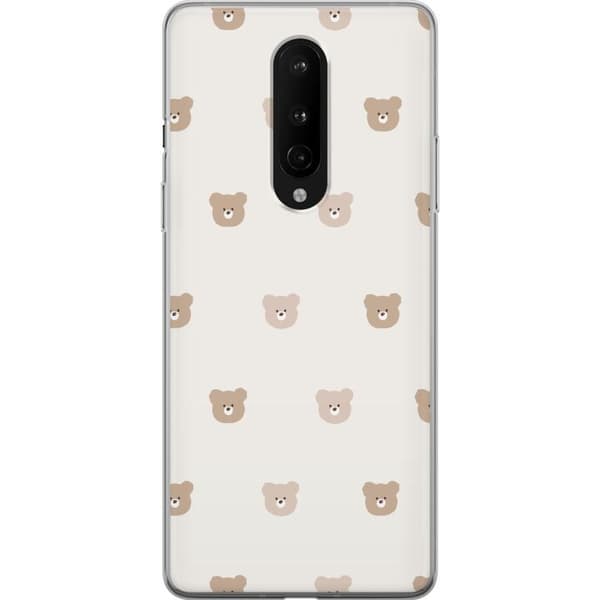 OnePlus 8 Läpinäkyvä kuori Teddy-tausta - söpöt teddykarhut pehmeällä taustalla