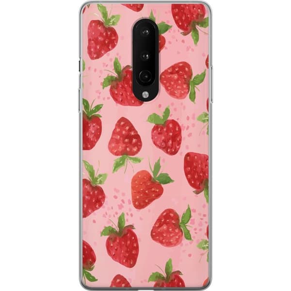 OnePlus 8 Gjennomsiktig deksel Jordbærdrømmer - Retro-stil jordbærmønster