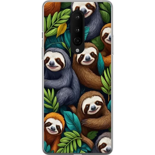 OnePlus 8 Läpinäkyvä kuori Sengångarstil - rentoutunut muotoilu söpöllä laiskiaalla