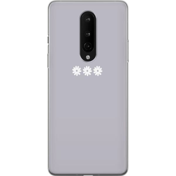 OnePlus 8 Genomskinligt Skal Lila Blomminimalism – stilrent blommotiv på lila bakgrund