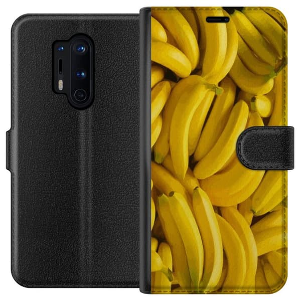 OnePlus 8 Pro Plånboksfodral Banana Pattern – lekfullt mönster med gula bananer