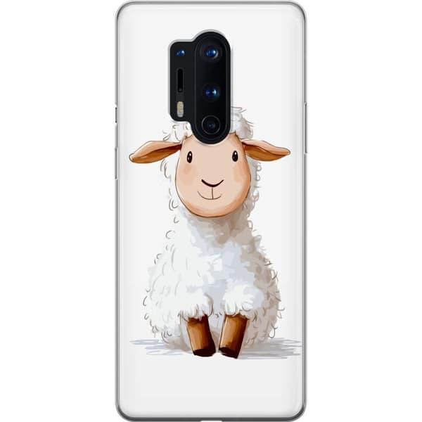 OnePlus 8 Pro Gennemsigtig cover Sødt Lamm - tegneseriestil til børn og babyprodukter