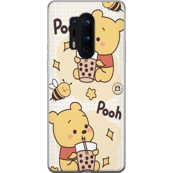 OnePlus 8 Pro Gennemsigtig cover Nalle Pooh-stil - klassisk bjørnemotiv i en ny fortolkning