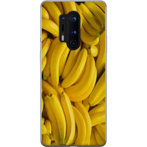 OnePlus 8 Pro Genomskinligt Skal Banana Pattern – lekfullt mönster med gula bananer