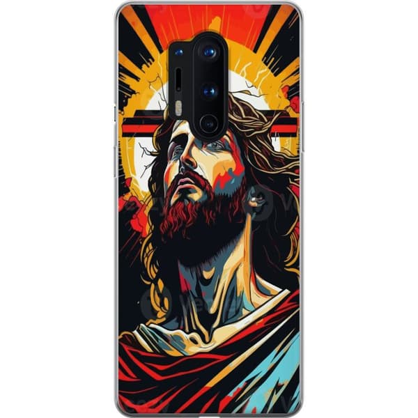 OnePlus 8 Pro Genomskinligt Skal Jesus & Kort – religiöst motiv med djup symbolik