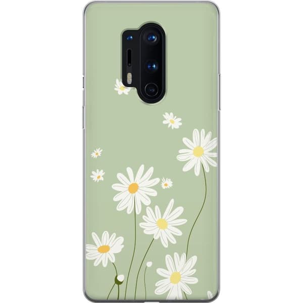OnePlus 8 Pro Gennemsigtig cover Præstekraver - blomstret mønster i svensk sommerstil