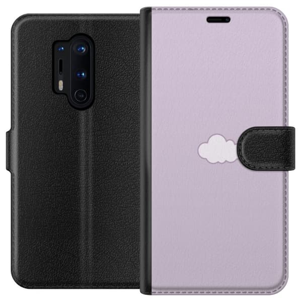 OnePlus 8 Pro Plånboksfodral Lila Moln – minimalistiskt moln på lila bakgrund