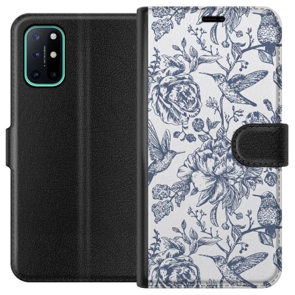 OnePlus 8T Lompakkokotelo Kukat & Linnut - Romanttinen Vintage-tyylinen Kuviointi