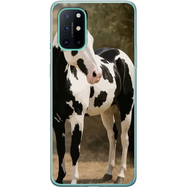 OnePlus 8T Genomskinligt Skal Vacker Häst – elegant illustration av hästmotiv
