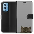 Miniatyrbilde 1 av 3: OnePlus 9 Lommeboketui Grå Kattblikk - stilren katte design med grå bakgrunn