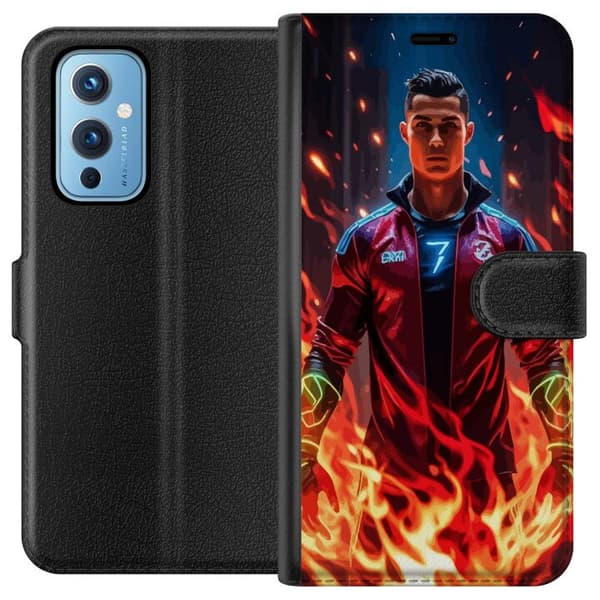 OnePlus 9 Lommeboketui Ronaldo Inferno - fotballhelt i flammer